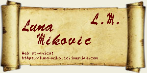 Luna Miković vizit kartica